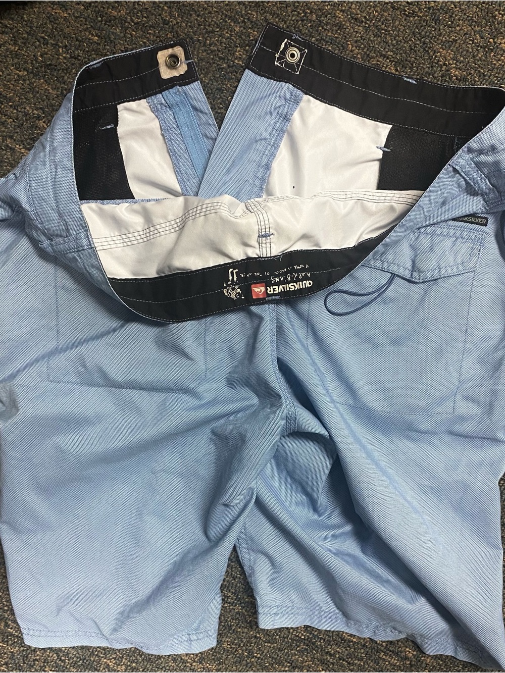 Quiksilver Pale Blue Men's Boardshorts with Black Waistband Accents